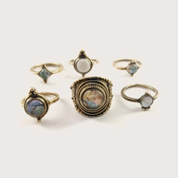 💕3/$30 6pc Vintage Geometric Midi Ring Set - Picture 4 of 4